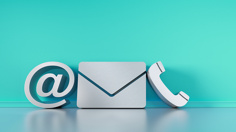 Symbole für Mail-, Brief- und Telefonkontakt