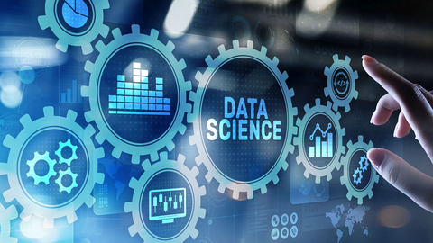 Eine Person bedient einen virtuellen Touchscreen der die Auswahl von statistischen Daten erlaubt