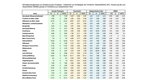 Simulationsergebnisse zur Schätzung des Umsatzes Simulationsergebnisse zur Schätzung des Umsatzes