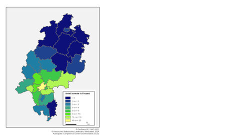Anzahl Immobilieninserate nach hessischen Landkreisen und kreisfreien Städten als Anteil an allen Inseraten im Zeitraum von Juli 2022 bis Februar 2024 Anzahl Immobilieninserate nach hessischen Landkreisen und kreisfreien Städten als Anteil an allen Inseraten im Zeitraum von Juli 2022 bis Februar 2024