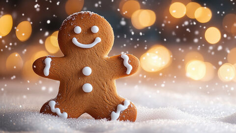 Lebkuchenmännchen im Schnee  Lebkuchenmännchen im Schnee